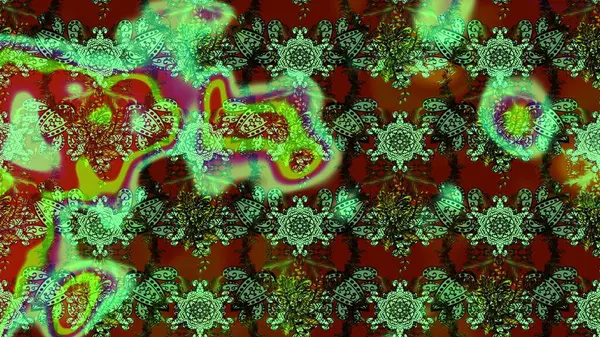 Küçük yeşil çiçeklerle oldukça eski bir besin torbası deseni. Tekstil, kumaş, kapaklar, duvar kağıtları, baskı, paket, koleksiyon defteri, örgü, dekupaj için çiçek arkaplanı..