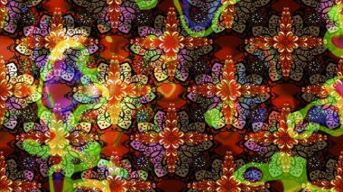 Dallı bahar çiçekleriyle desen, kahverengi renklerle çiçek siluetiyle desen. Raster deseni.