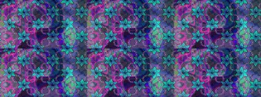 Klasik taslak çizimi. Raster çiçek izi. Çiçek mavisi ve menekşe eskiz deseni. Raster Yumuşak kumaş deseni.