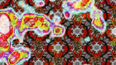 Çiçek ve yapraklı çiçek deseni. Küçük çiçekli şirin bir desen. Raster illüstrasyonu.