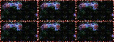 Düz Çiçek Elementleri Tasarımı. Raster illüstrasyonunda kusursuz çiçek deseni. Renkli Bahar Temalı Kusursuz Arkaplan. Siyah ve gri renkte çiçekler.