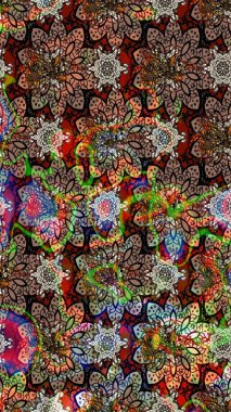 Ultraviyole kumaş deseni. Çizim kalıbı. Raster illüstrasyonu. Organik motif arkaplanı.