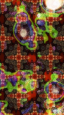 Çiçekli karalama şeklinde Raster çiçek deseni. Kahverengi renkli çiçekler. Yumuşak, bahar çiçekli arka plan.