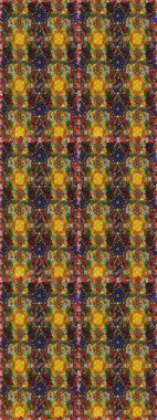 Doğal kozmetik ürünleri, parfüm, çiçekçi dükkanı için bahar ihalesi tasarımı. Kahverengi ve sarı lale çiçekleriyle pürüzsüz bir desen. Paket kağıdı için en iyisi. Karşılama ya da düğün geçmişi olarak kullanılabilir.