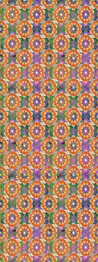 Raster oryantal süs. Turuncu renklerde, altın elementlerle kusursuz desen. Kusursuz altın desen.