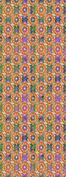 Raster oryantal süs. Turuncu renklerde, altın elementlerle kusursuz desen. Kusursuz altın desen.