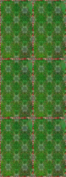 Yeşil ve nötr renklerde Asya tekstil tarzında. Raster illüstrasyonu. Çiçeklerle suluboya desenleri.