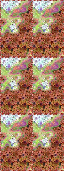 Raster illüstrasyonunda kusursuz çiçek deseni. Kahverengi ve turuncu renkte çiçekler.