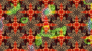 Şatafatlı bahar bahçesi dokusu. Çiçek deseni. Kırmızı renkte çiçek çizimi. Raster illüstrasyonu. Kırmızı renkte çiçekler.