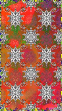 Sevimli çiçek desenli küçük çiçek. Raster resim. Güzel karalamalar çiçekler ile sorunsuz çiçek desenli. Güzel kumaş deseni.