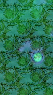 Nazikçe, güzel çiçek arkaplanı. Çiçekli karalama şeklinde Raster çiçek deseni. Yeşil ve mavi renkte çiçekler.