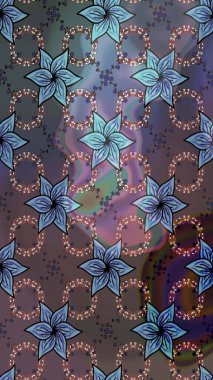 Renkli Bahar Teması eskiz kalıbı. Çiçek desenli çizim. Raster illüstrasyonu. Güzel kumaş deseni. Asya tekstil tarzında. Düz Çiçek Elementleri Tasarımı.