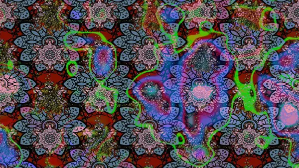 El çizimi çiçekli soyut çizim kalıbı. Tarafsız renklerde çiçekler. Raster illüstrasyonu.