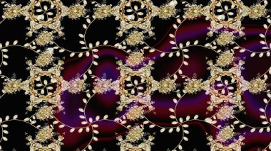 Güzel kumaş deseni. Raster illüstrasyonundaki çiçek desenli çizim. Düz Çiçek Elementleri Tasarımı. Renkli Bahar Teması çizim şablonu.