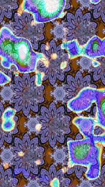 Sevimli çiçek raster deseni. Renkli Yaz Temalı eskiz kalıbı. Mor renkli çiçekler. Düz Çiçek Elementleri Tasarımı.