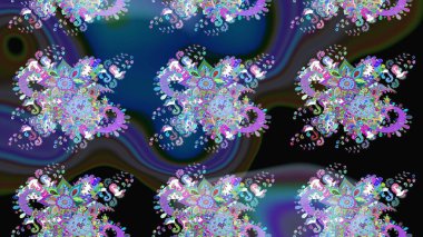 Güzel kumaş deseni. Raster illüstrasyonundaki çiçek desenli çizim. Renkli Bahar Teması eskiz kalıbı. Düz Çiçek Elementleri Tasarımı.