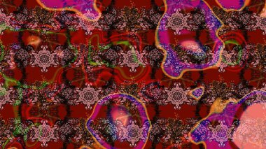 Kızılderili desenli desenli desenli şal deseni. Etnik Mandala süsü. Raster Henna dövme stili. Tekstil, tebrik kartı, boyama kitabı, telefon kılıfı baskısı için kullanılabilir.