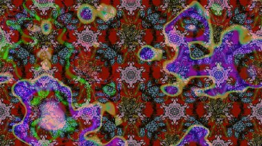 Çiçekli çiçek deseni, suluboya. Kahverengi renkli çiçekler. Renkli Bahar Teması eskiz kalıbı. Düz Çiçek Elementleri Tasarımı. Raster illüstrasyonu.