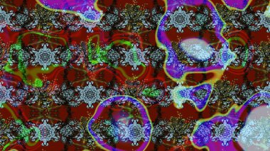 Çiçek deseni. Raster illüstrasyonu. Chichi 'nin kumaş kalıbını çiz. Renkli Bahar Teması eskiz kalıbı. Düz Çiçek Elementleri Tasarımı.