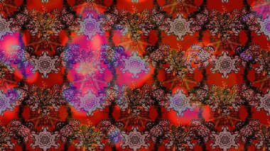 Raster illüstrasyonundaki çiçek desenli çizim. Kahverengi renkli çiçekler. Renkli Yaz Temalı eskiz kalıbı. Düz Çiçek Elementleri Tasarımı.