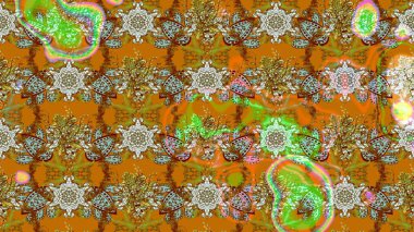 Renkli çizim kalıbı. Çiçek arkaplan. Çiçek duvar kâğıdı. Raster illüstrasyonu. Kahverengi renkli şirin tekstil.