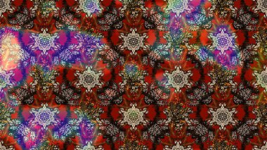 Raster illüstrasyonundaki çiçek desenli çizim. Suluboya tarzında kahverengi renkte çiçekler.