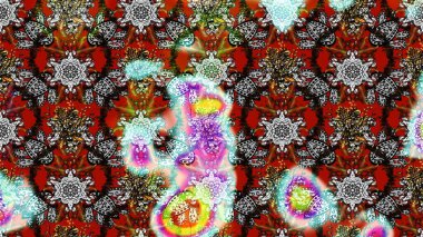 Küçük çiçekteki sevimli çiçek deseni. Raster illüstrasyonu. Çizim.