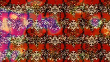 Raster düz çiçek çizim deseni. Hediye ambalaj kağıdı, tebrik kartları, posterler ve pankart tasarımı. Kahverengi renkte çiçekler.