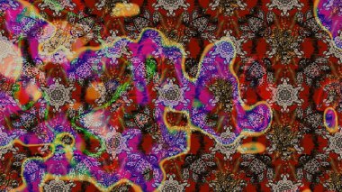 Soyut çiçek çizim kalıbı arka planı. Raster deseni. Raster illüstrasyonu. Kahverengi renklerde. Küçük çiçekte sevimli çiçek deseni var..