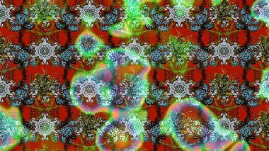 Sevimli çiçek raster deseni. Yeşil renkli çiçekler. Renkli Bahar Teması eskiz kalıbı. Düz Çiçek Elementleri Tasarımı.