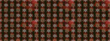 Çiçek grisi ve kahverengi, pürüzsüz desen. Raster çiçek izi. Klasik taslak çizimi.