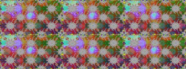 Raster illüstrasyonu. Gri renklere karalamalar çizen kusursuz çiçek deseni.