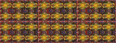 Kahverengi renkte yaz çiçekleri. Raster illüstrasyonu. Raster çiçek desenli ve çiçekli..