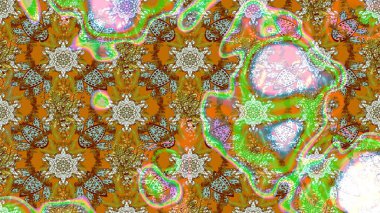 Çizim çiçek deseni duvar kâğıdı olarak kullanılabilir. Kahverengi renkli çiçekler. Raster illüstrasyonu.