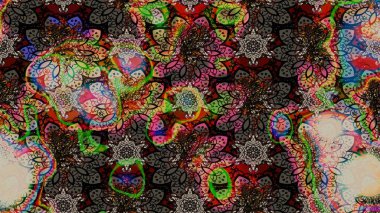 Suluboya çiçekli çiçek deseni. Raster illüstrasyonu. Kahverengi renkli güzel tekstil.