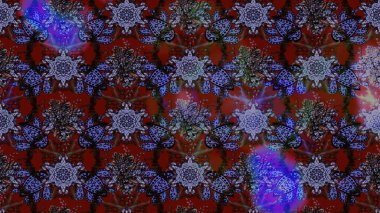 Şirin çiçekli eskiz deseni ve kahverengi renkli yapraklar, suluboya çiçek deseni, duvar kağıdı, kart veya kumaş için fayanslı. Raster illüstrasyonu.