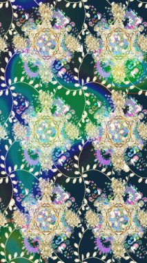 Çiçekli bahar çiçekleri. Küçük çiçekte güzel bir desen. Küçük renkli çiçekler. Moda baskıları için zarif bir şablon. Motley illüstrasyonu. Çizim.