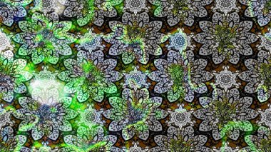 Çiçek desenli çizim. Raster illüstrasyonu. Asya tekstil tarzında. Güzel kumaş deseni. Renkli Bahar Teması eskiz kalıbı. Düz Çiçek Elementleri Tasarımı.