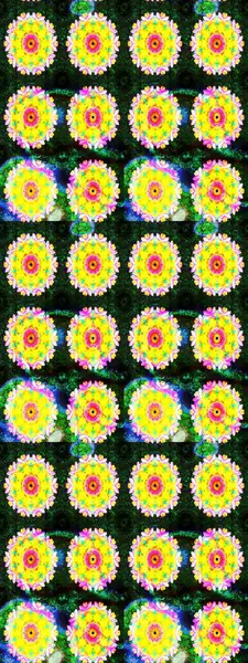 Retro tekstil tasarım koleksiyonu. Sarı ve gri üzerine sarı ve gri. Çiçekli ipek eşarp. 1950-1960 motifleri. El çizimi çiçek elementleri ile soyut çizim raster deseni.