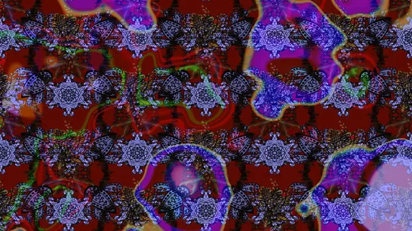 Soyut etnik raster çizim kalıbı. Kabile sanatı boho baskısı, klasik çiçek arkaplanı. Arkaplan dokusu, duvar kağıdı, kırmızı renkli çiçek teması.