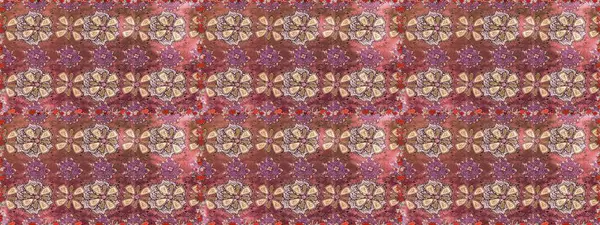 Çiçeksel kahverengi ve pembe pürüzsüz desen. Raster çiçek izi. Klasik taslak çizimi.