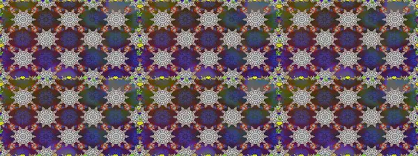 Çiçek ve yapraklı çiçek deseni. Küçük çiçekli şirin bir desen. Raster illüstrasyonu.