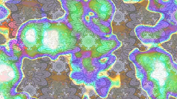 Suluboya elle çizilmiş çiçek desenli eskiz deseni. Parlak renkli fantezi çiçekleri, yapraklar, tarafsız renklerde tomurcuklar.