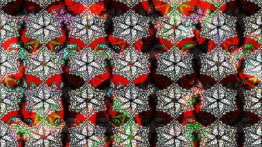 Raster çiçek desenli çiçek deseni, yapraklar, dekoratif elementler, sıçrama, lekeler, el çizimi kontur çizgileri ve Doodle çizim stili, grafik raster çizim çizimi.