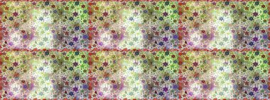 Patlayan çiçekler soyut olarak yerleştirilmiş. Raster deseni. Tarafsız ve bej renklerde bahar çiçekleri. Raster illüstrasyonu.