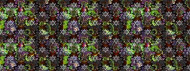 Düz Çiçek Elementleri Tasarımı. Çiçek desenli çizim. Asya tekstil tarzında. Raster illüstrasyonu. Güzel kumaş deseni. Renkli Bahar Teması çizim şablonu.