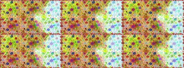 Raster illüstrasyonu. Eskiz stili sarı ve nötr renklerde. Raster illüstrasyonu. Şirin karalama çiçekleri olan kusursuz çiçek desenleri. El yapımı çiçek ve bitki koleksiyonu.