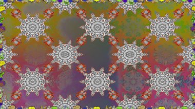 Gri ve kahverengi renklerde güzel çiçekler ve yapraklarla kusursuz desen, suluboya çiçek deseni, duvar kağıdı, kart ya da kumaş için fayanslı. Raster illüstrasyonu.