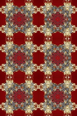 Doğulu stili, altın elementlerle kırmızı, kahverengi ve gri renklerde altın desenli arabesk yapar. Kusursuz kıvırcık saçlar. Raster altın desen.