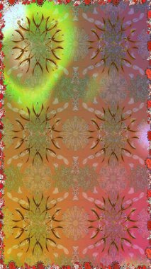 Raster illüstrasyonu. Suluboya tarzında kahverengi ve pembe renklerde. Pürüzsüz bahar deseni ve küçük çiçekler.